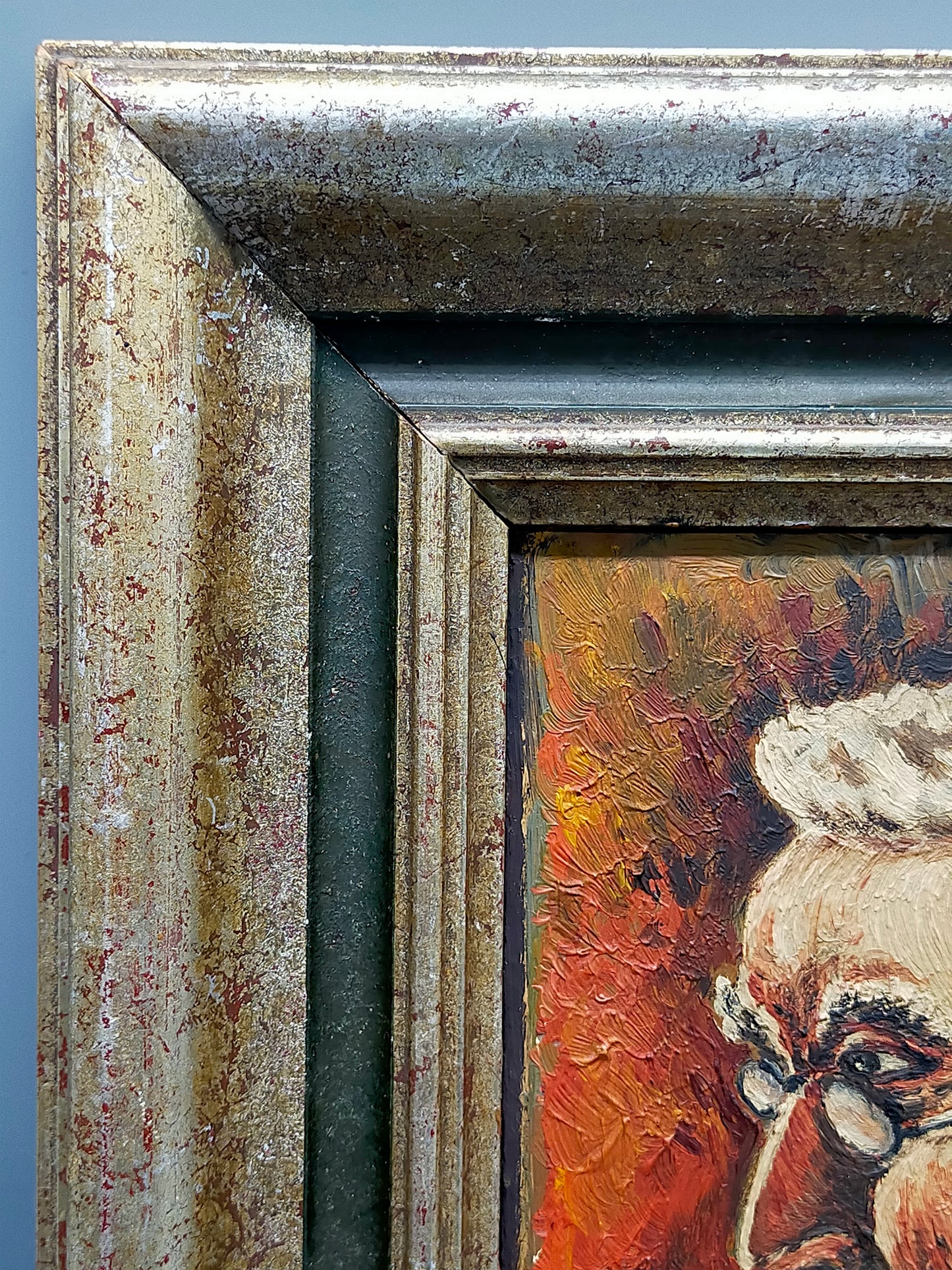 Deutsche Schule (XX) Porträt eines älteren Mannes mit Pfeife Ölgemälde
