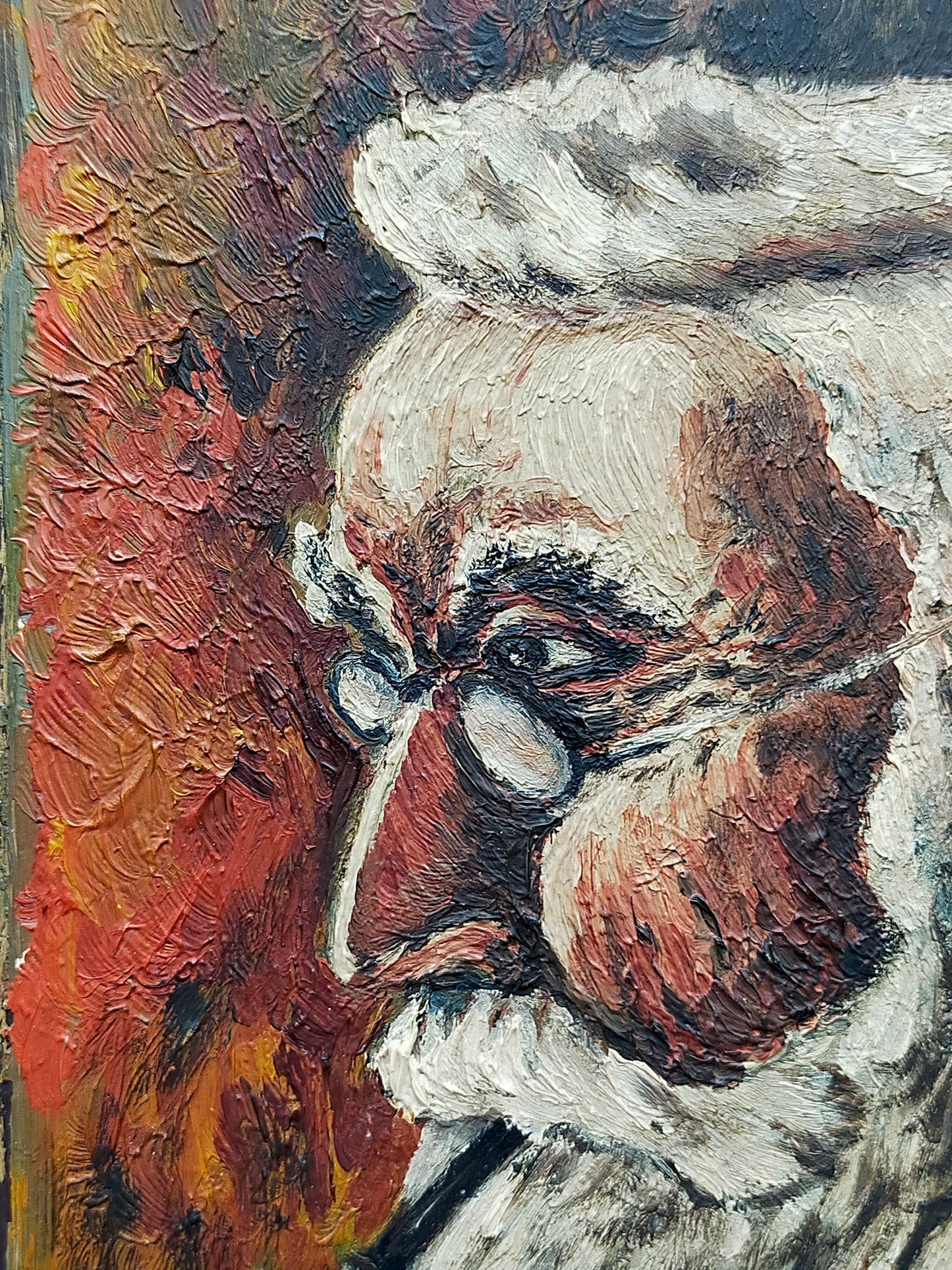 Deutsche Schule (XX) Porträt eines älteren Mannes mit Pfeife Ölgemälde