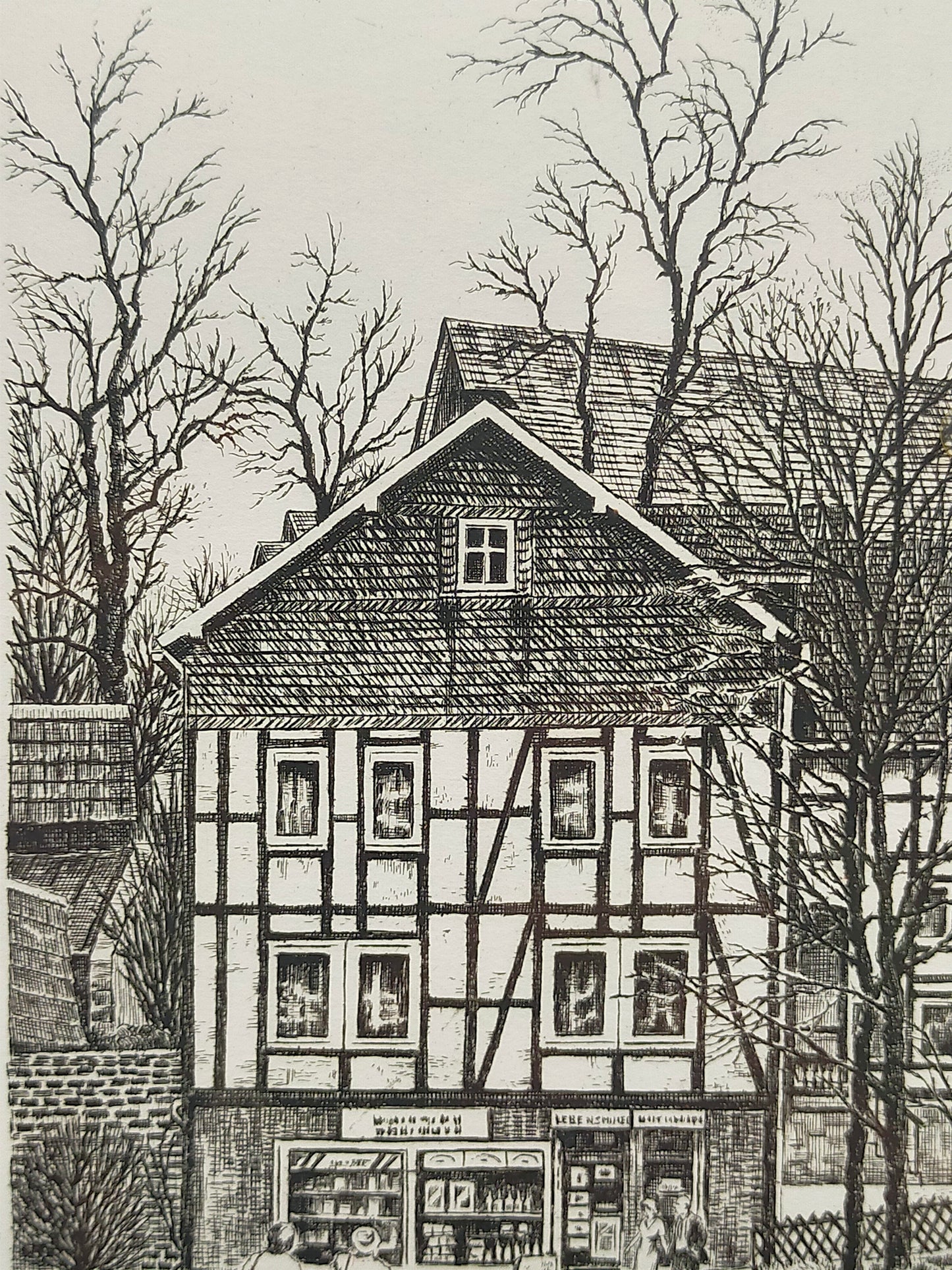 Deutsche Schule (XX) Historische Ansicht Erndtebrück Original Radierung