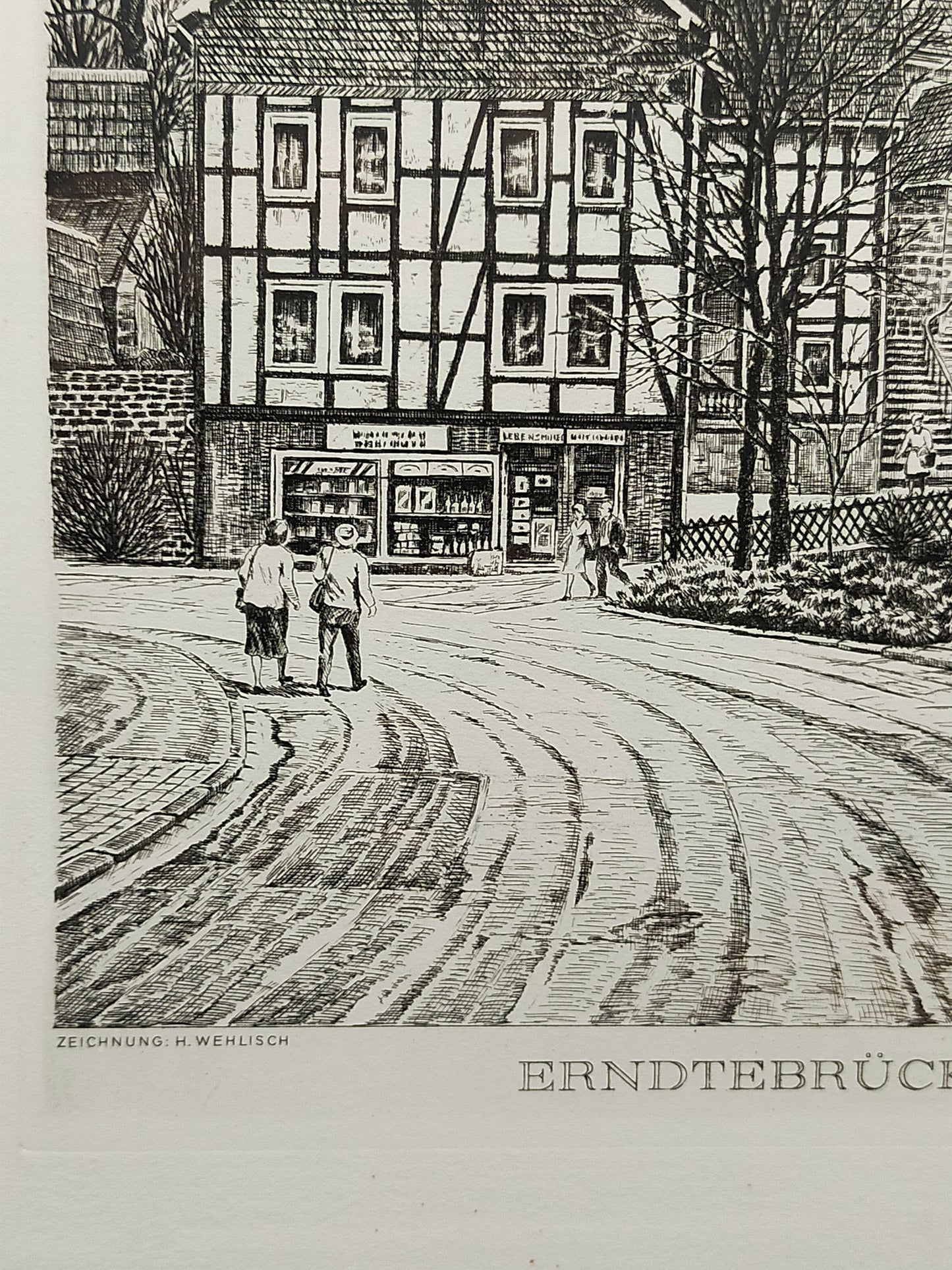 Deutsche Schule (XX) Historische Ansicht Erndtebrück Original Radierung