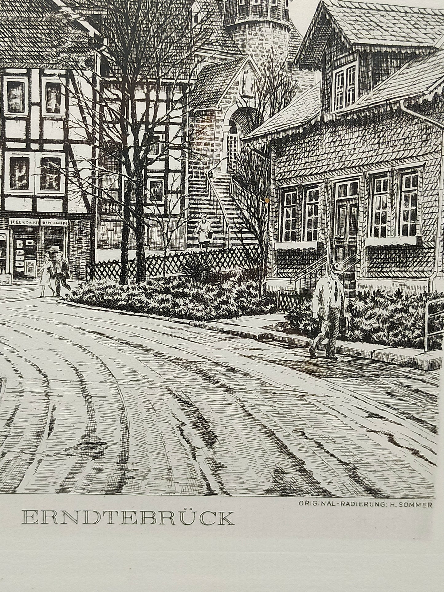 Deutsche Schule (XX) Historische Ansicht Erndtebrück Original Radierung