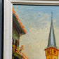 Deutsche Schule (XX) Romantische Dorfstraße mit Kirche Ölgemälde
