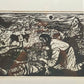 Willi Dirx (1954) Barmherziger Samariter Original Holzschnitt signiert