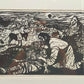 Willi Dirx (1954) Barmherziger Samariter Original Holzschnitt signiert