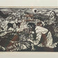 Willi Dirx (1954) Barmherziger Samariter Original Holzschnitt signiert
