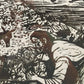 Willi Dirx (1954) Barmherziger Samariter Original Holzschnitt signiert