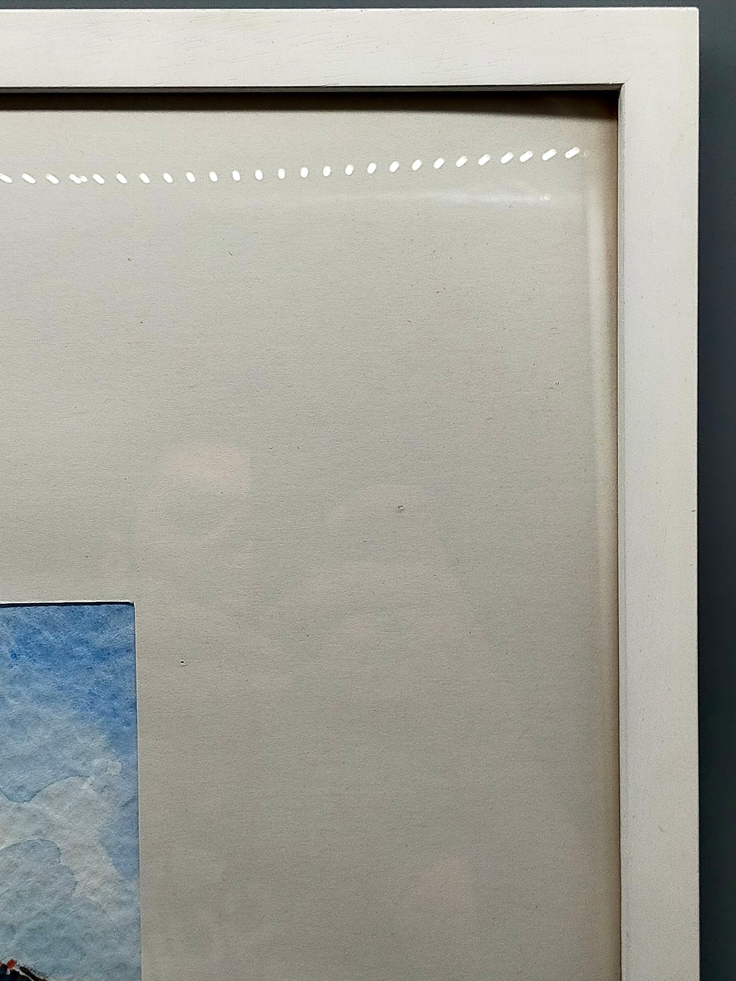 Amerikanische Schule (XX) Thunderbolt Kutter am Steg  Aquarell