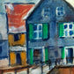 Deutsche Schule (XX) Winterliche Flusslandschaft mit Brücke Aquarell