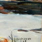 Deutsche Schule (XX) Winterliche Flusslandschaft mit Brücke Aquarell