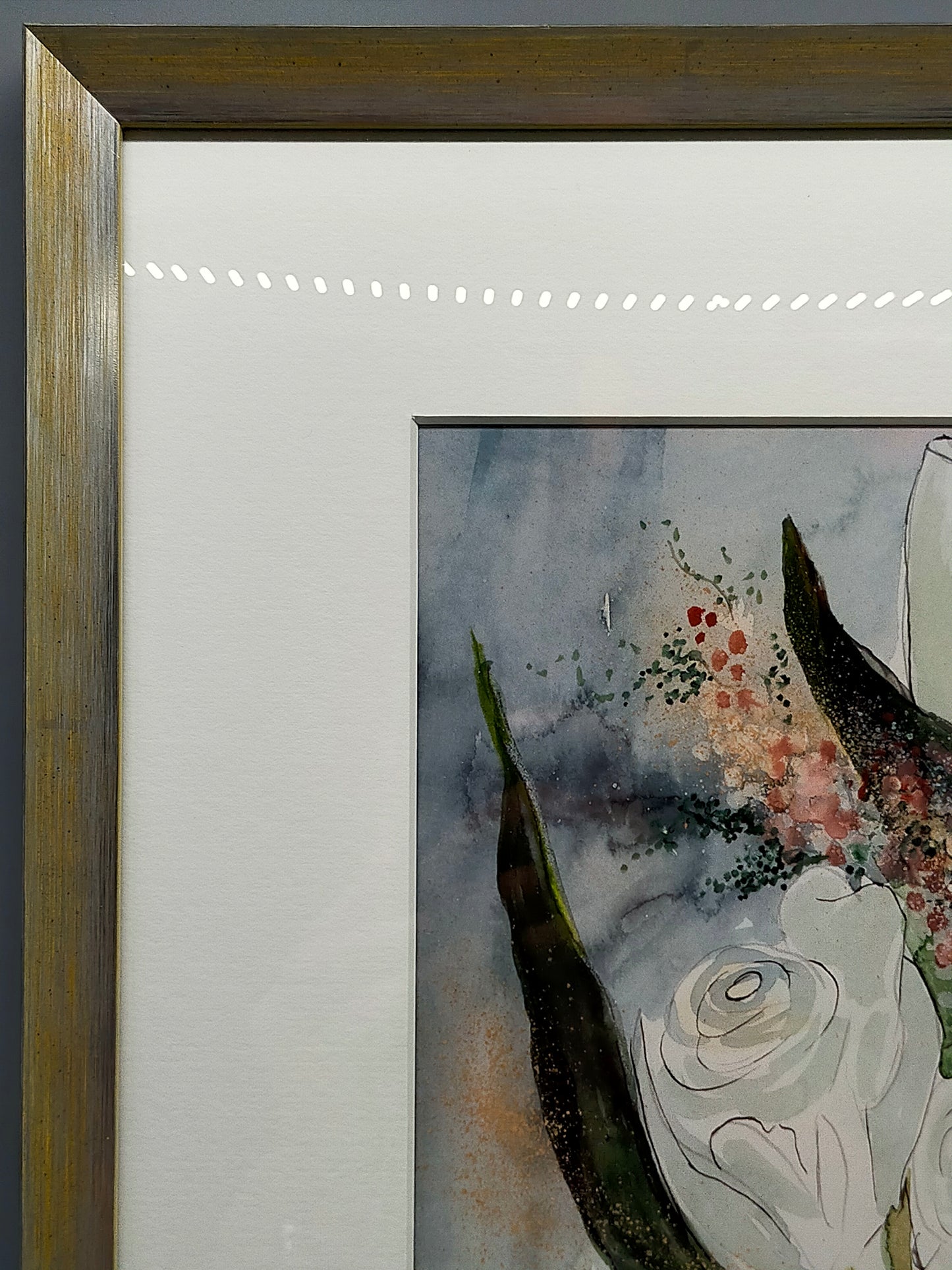 Gisela Tanculski – Elegantes Aquarell mit weißen Rosen – Kunstwerk
