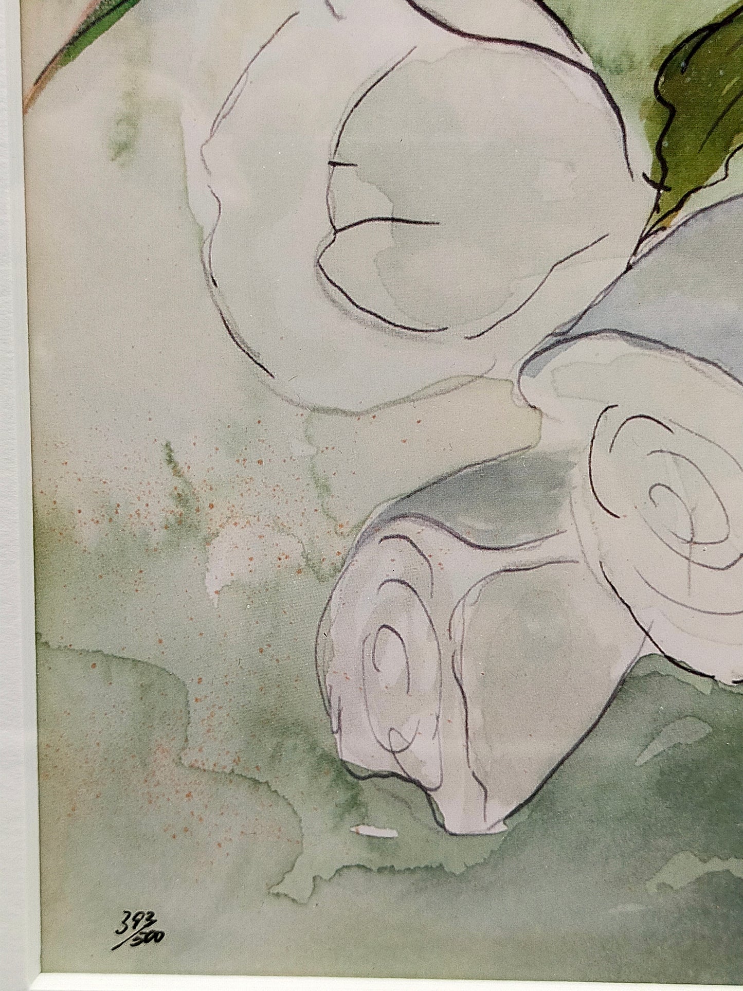 Gisela Tanculski – Elegantes Aquarell mit weißen Rosen – Kunstwerk