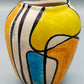 Vintage Kunstkeramik Vase im Mid-Century Stil Abstraktes Farbdekor