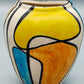 Vintage Kunstkeramik Vase im Mid-Century Stil Abstraktes Farbdekor