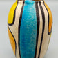 Vintage Kunstkeramik Vase im Mid-Century Stil Abstraktes Farbdekor