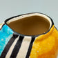 Vintage Kunstkeramik Vase im Mid-Century Stil Abstraktes Farbdekor