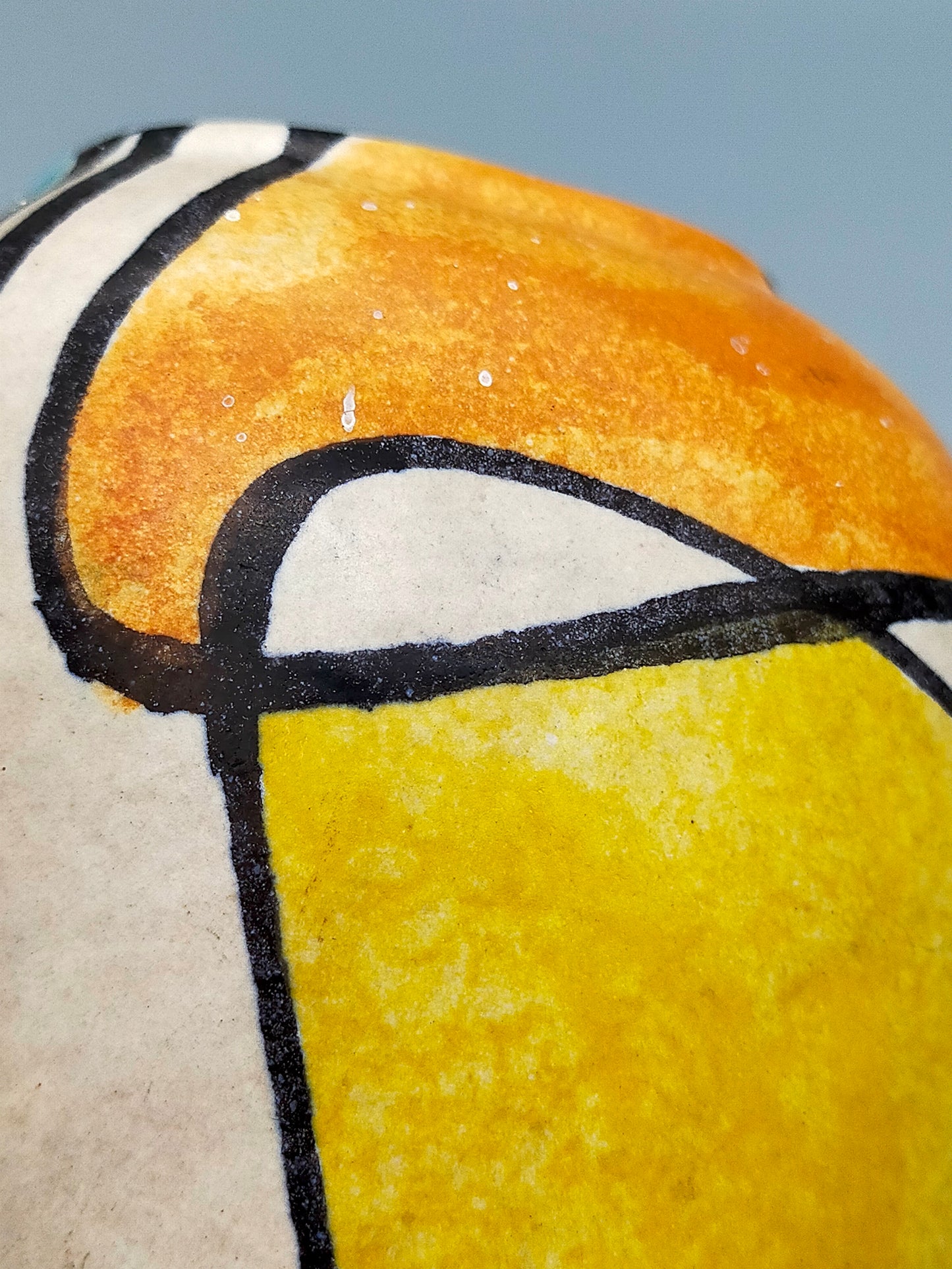 Vintage Kunstkeramik Vase im Mid-Century Stil Abstraktes Farbdekor