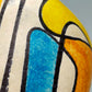 Vintage Kunstkeramik Vase im Mid-Century Stil Abstraktes Farbdekor