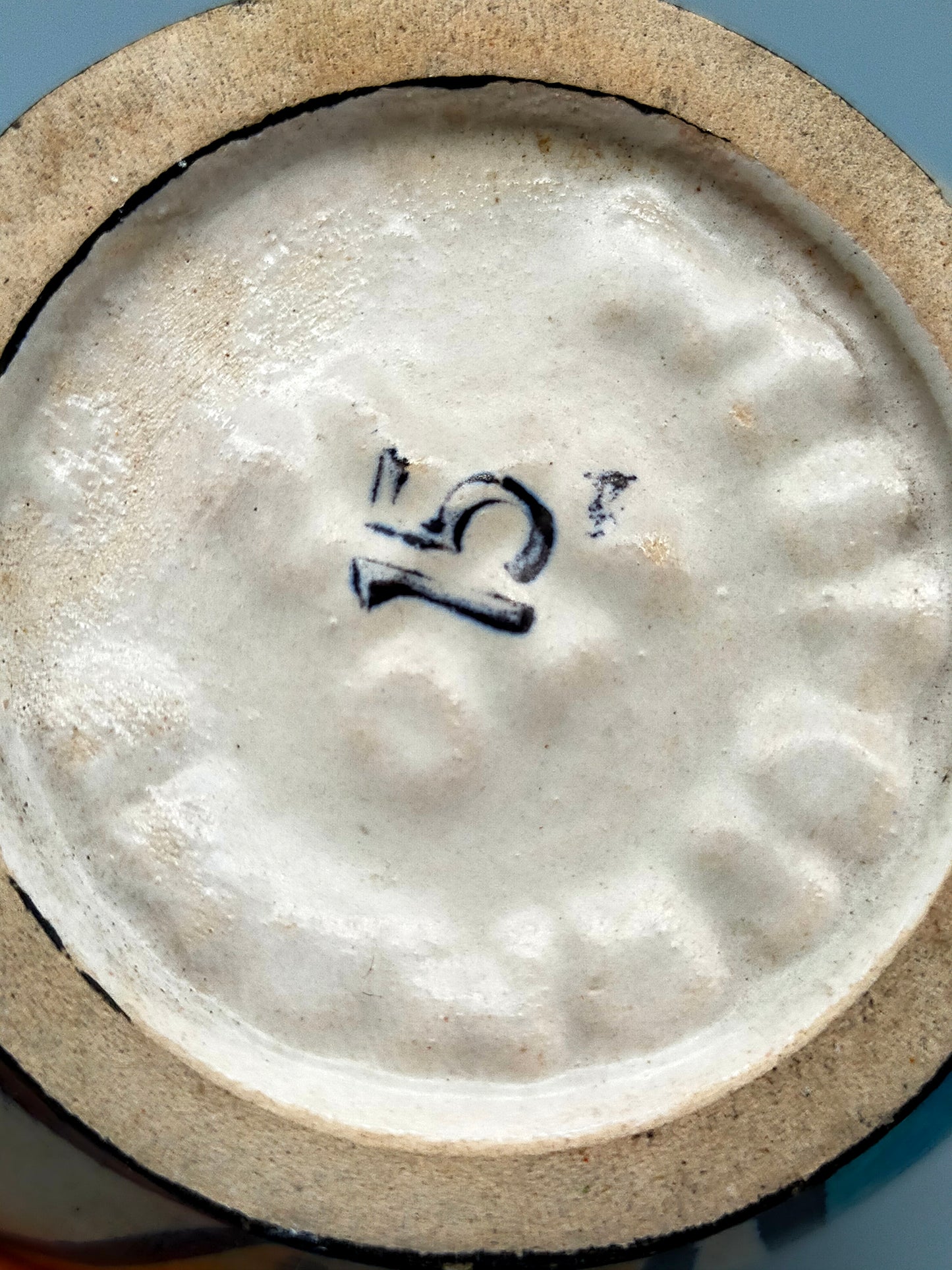 Vintage Kunstkeramik Vase im Mid-Century Stil Abstraktes Farbdekor