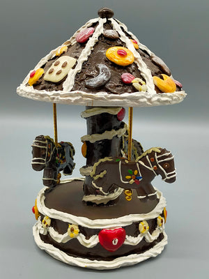 Vintage Karussell-Figur SpielUhr  Lebkuchen  design