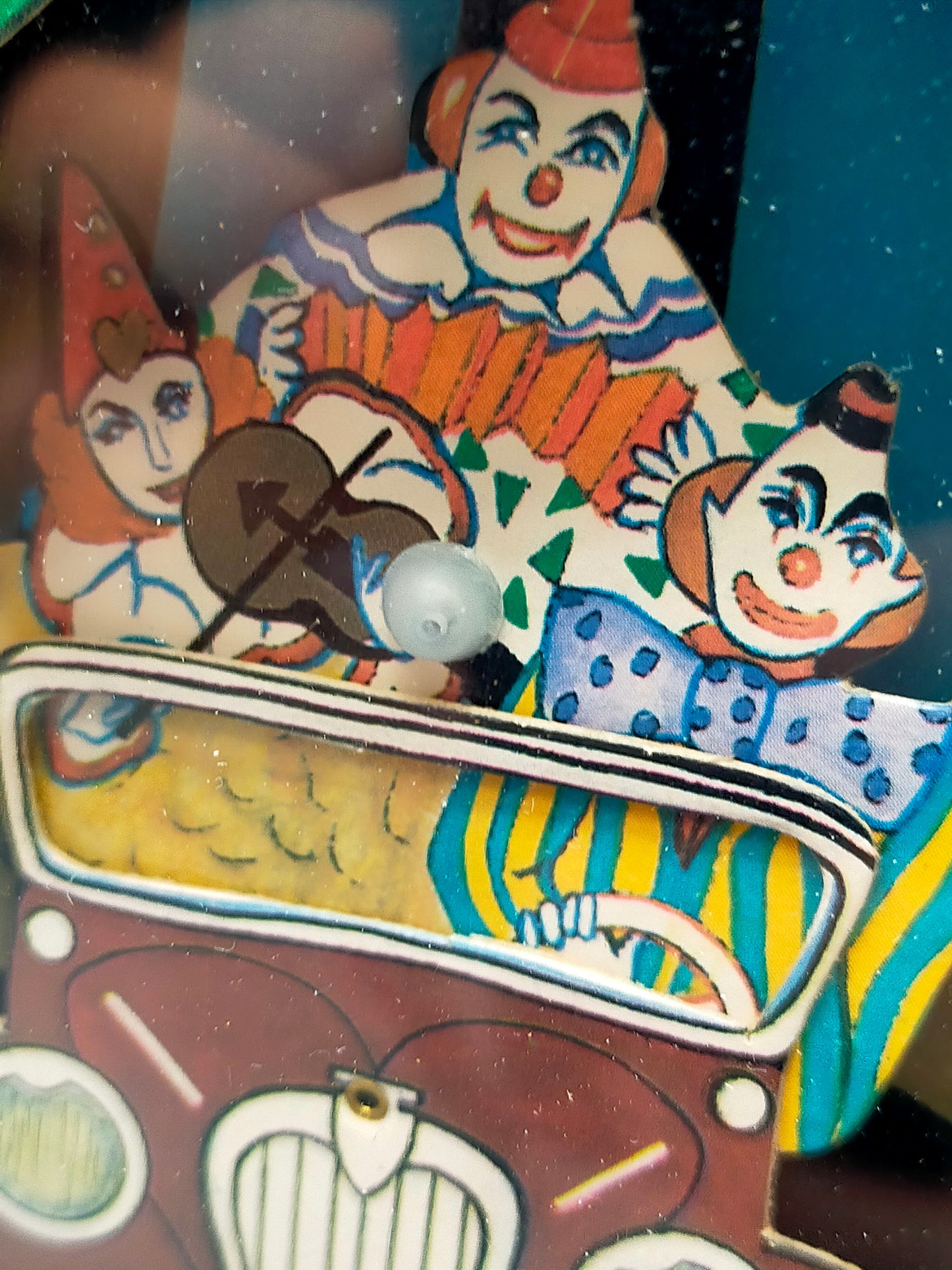 Vintage Circus Spiel Uhr mit Schublade Melodie Small World