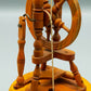 Dekorative Holz Spinnrad Spieluhr Vintage Miniatur mit Holzschnitzerei