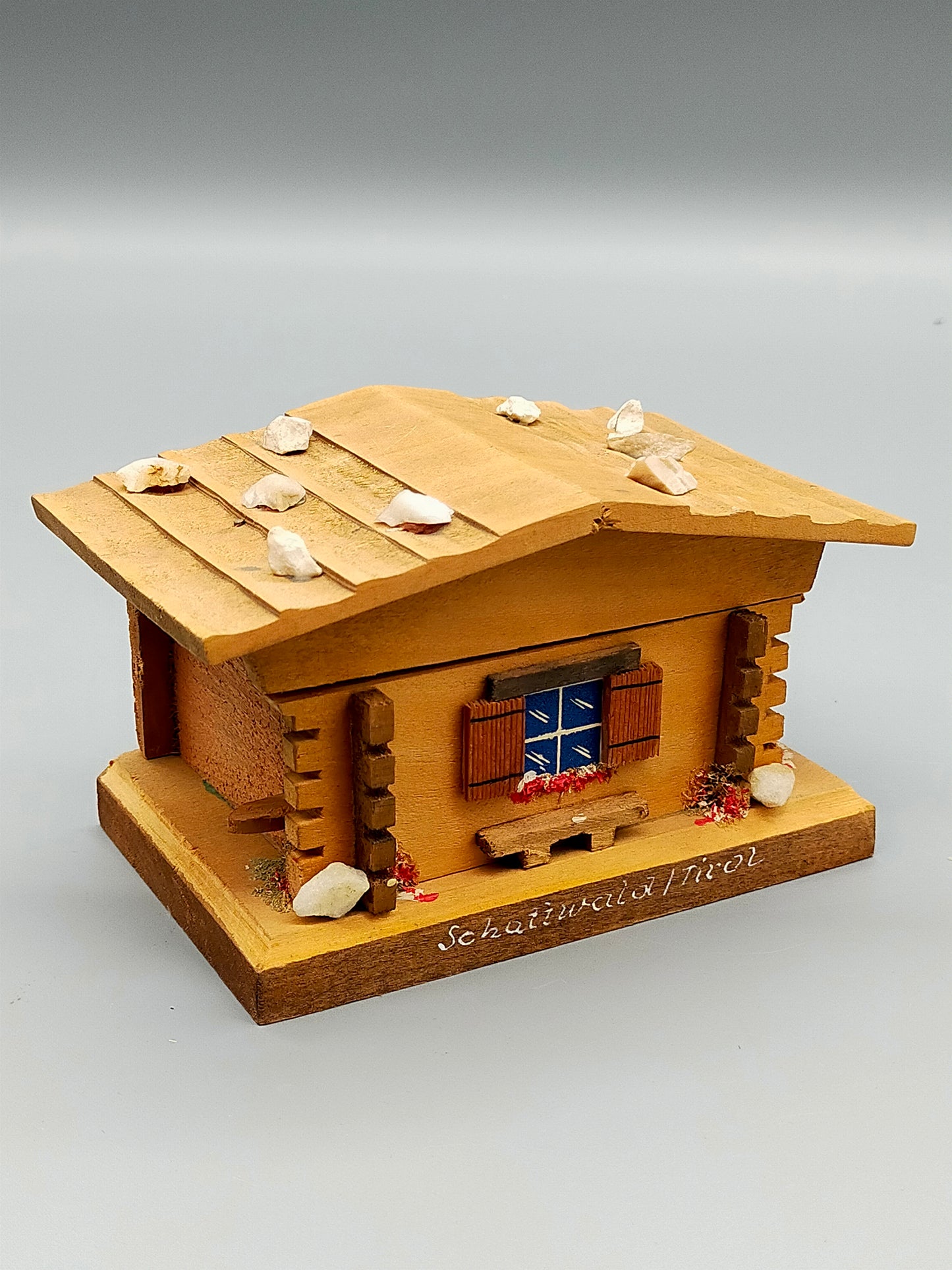 Rustikale Lador Spiel Uhr Chalet Schattwald Tirol Vintage Holzkunst
