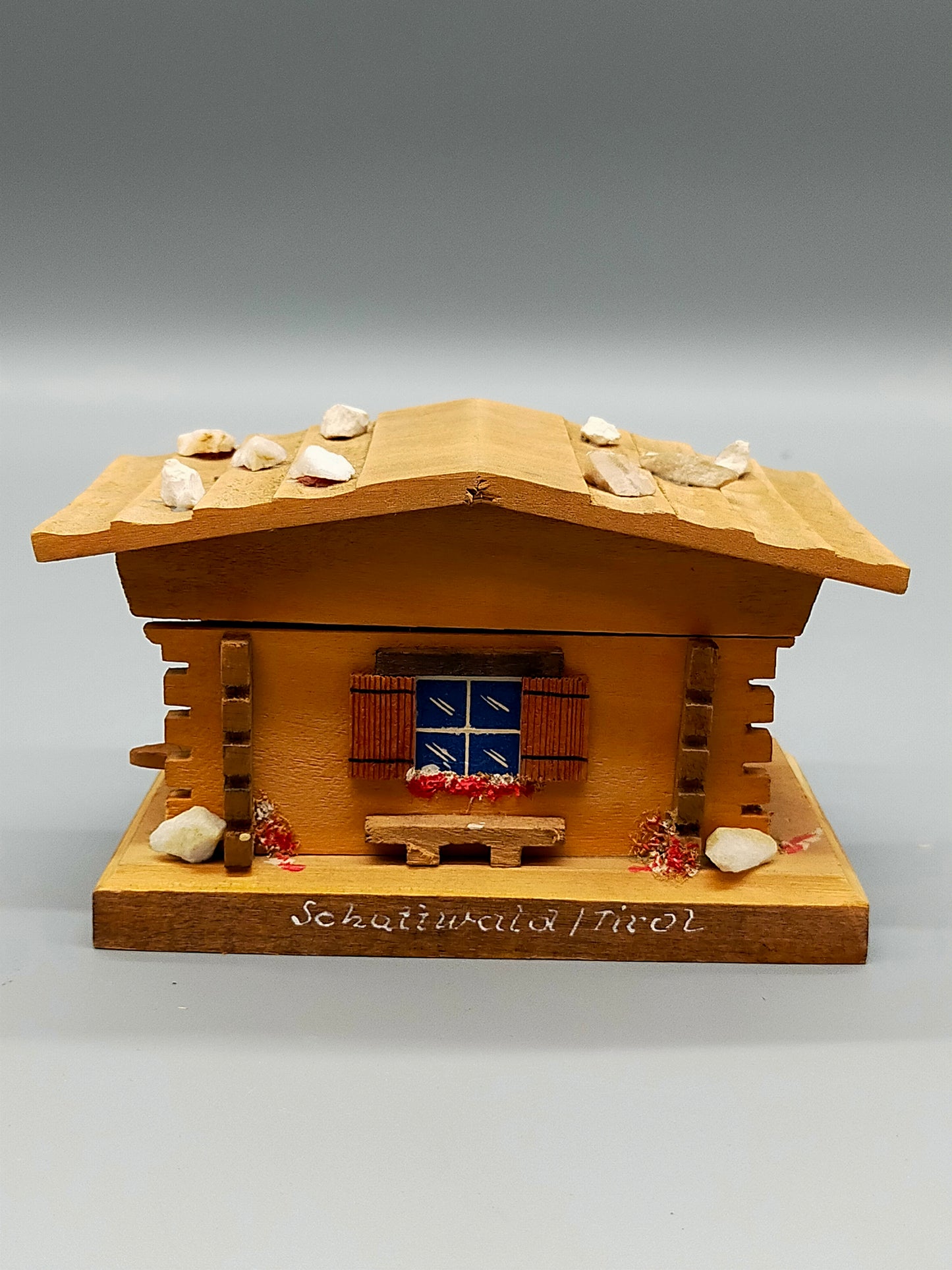 Rustikale Lador Spiel Uhr Chalet Schattwald Tirol Vintage Holzkunst