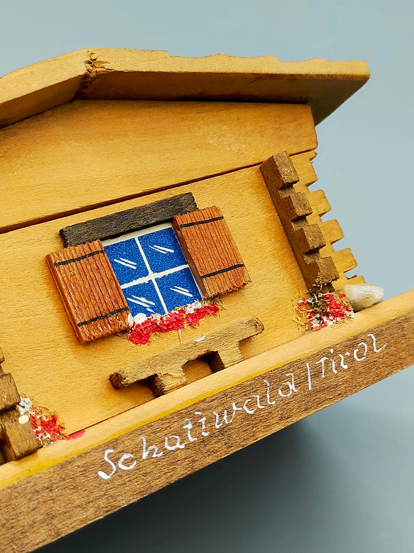 Rustikale Lador Spiel Uhr Chalet Schattwald Tirol Vintage Holzkunst