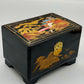 Asiatische Spieldose Schmuckschatulle mit Ballerina Schwarz Lack