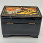 Asiatische Spieldose Schmuckschatulle mit Ballerina Schwarz Lack