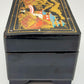 Asiatische Spieldose Schmuckschatulle mit Ballerina Schwarz Lack