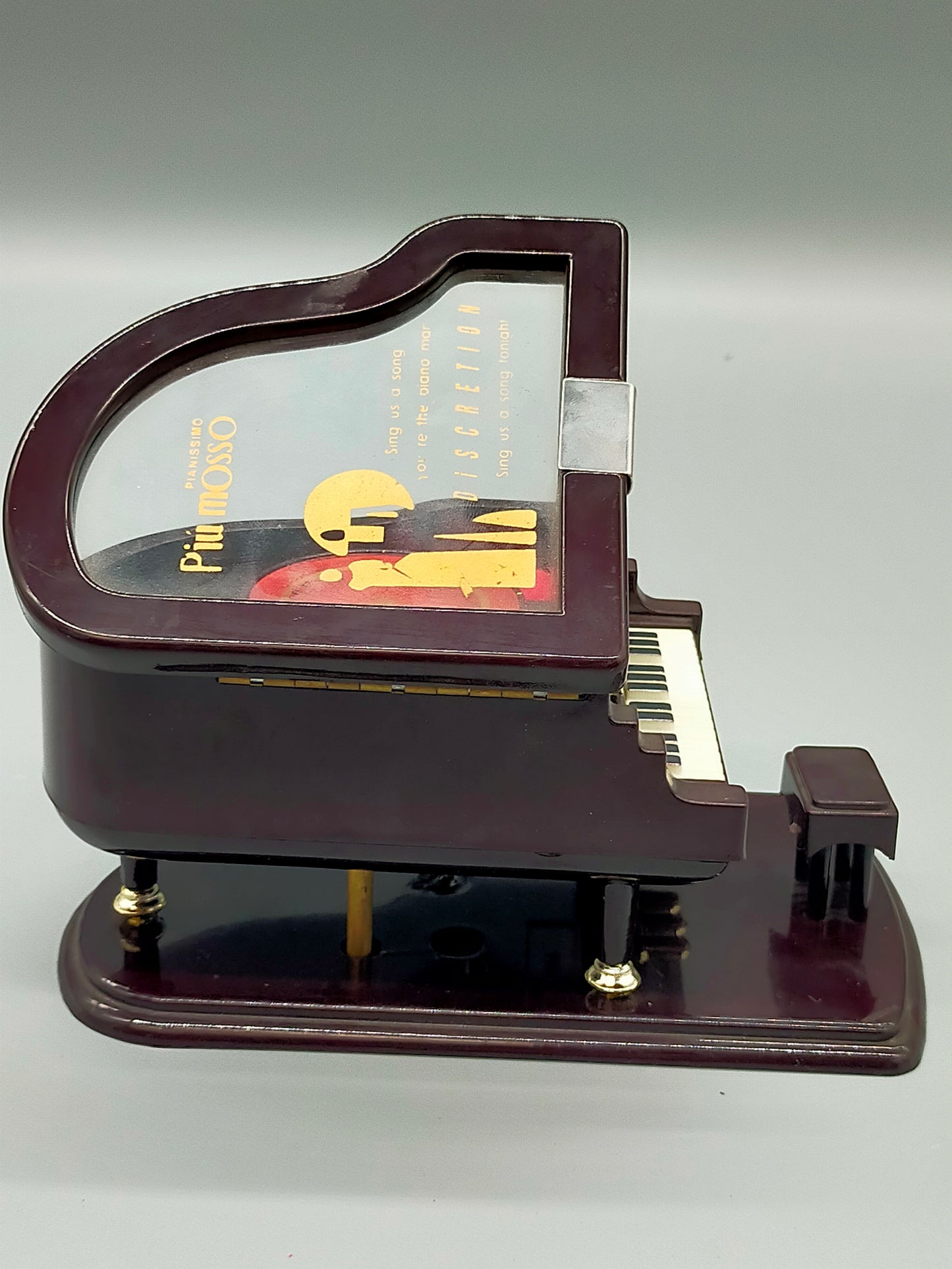 Vintage Prolog Klavier Spiel Uhr Musikdose mit Hocker