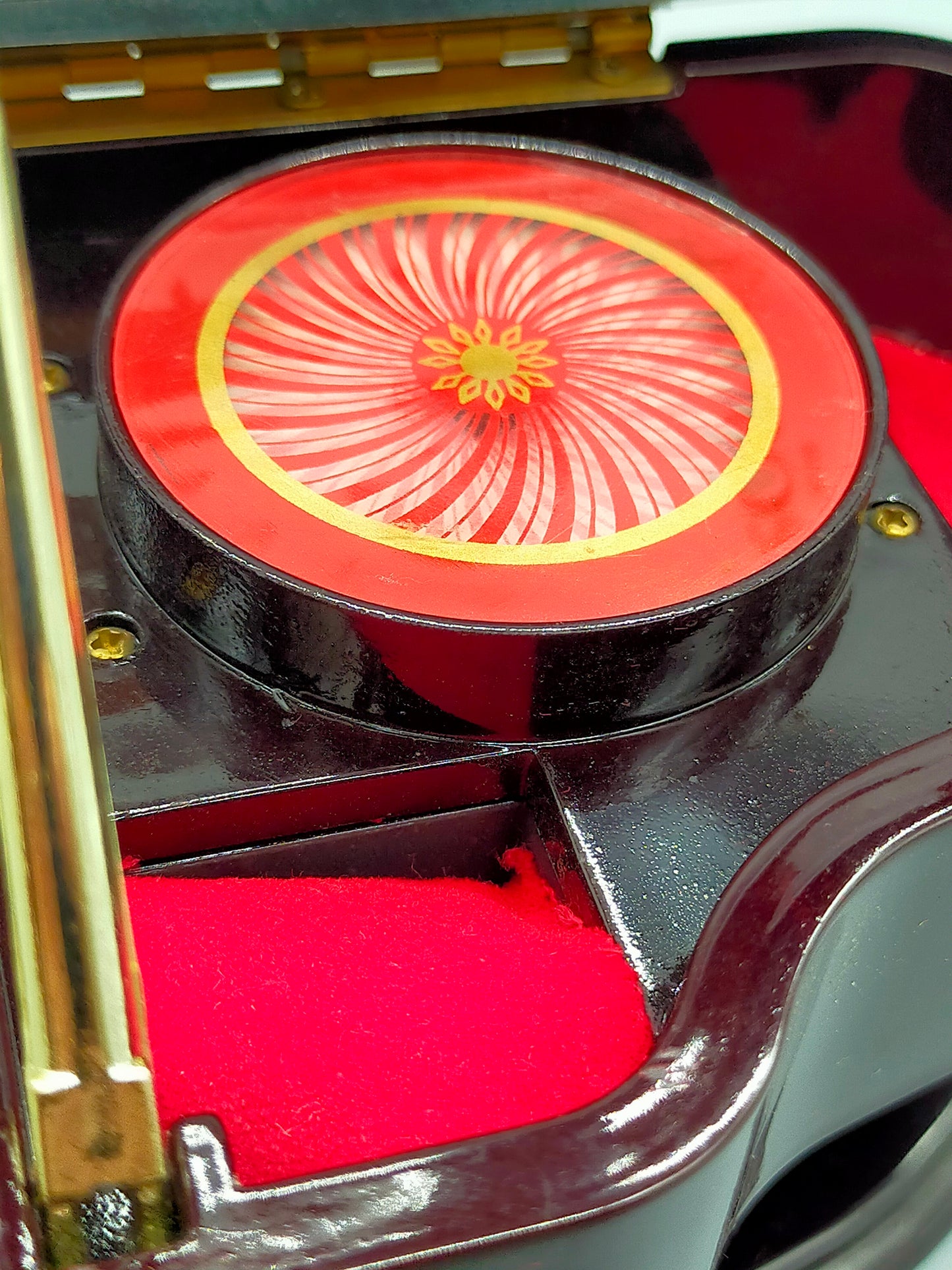 Vintage Prolog Klavier Spiel Uhr Musikdose mit Hocker