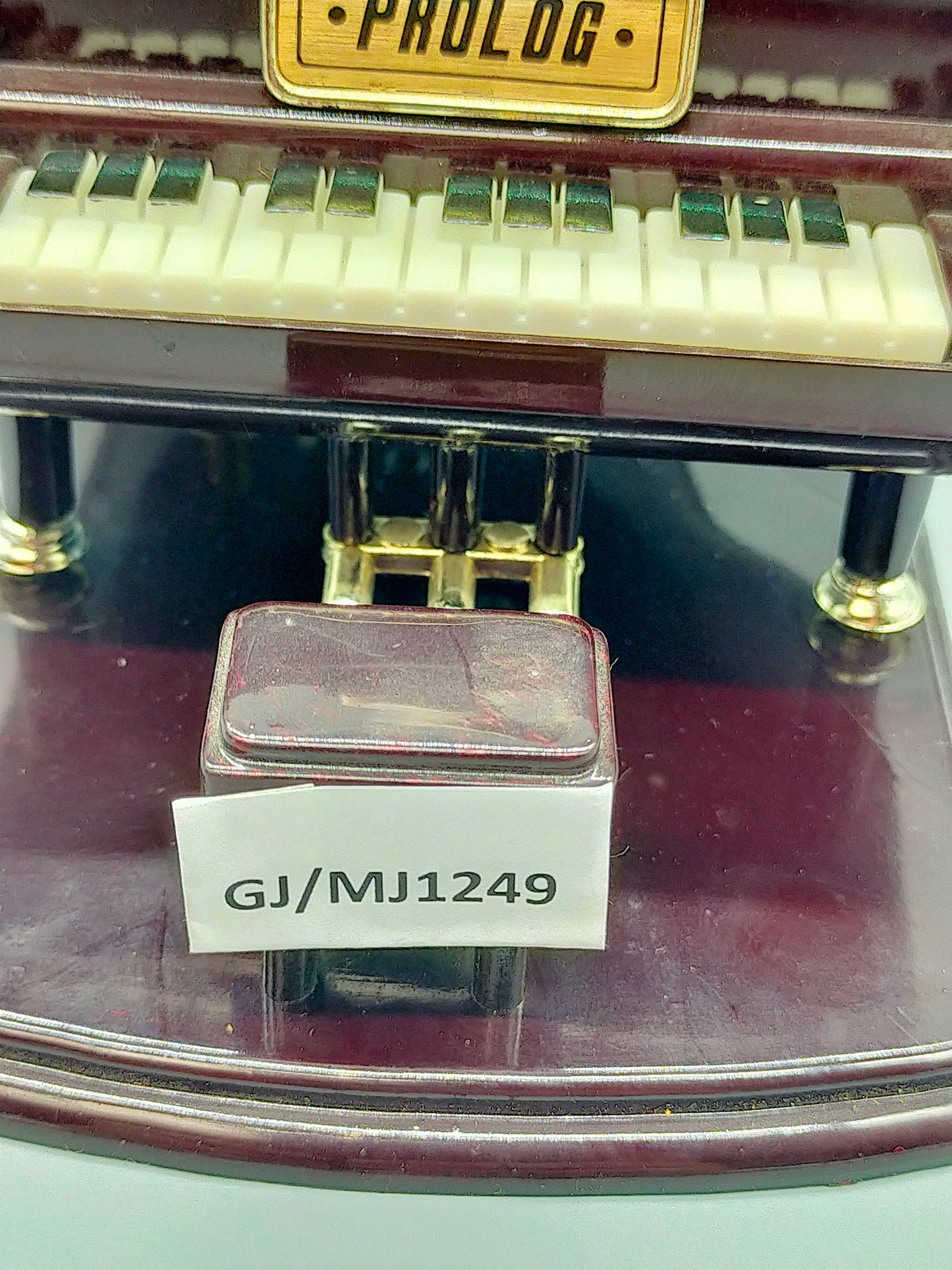 Vintage Prolog Klavier Spiel Uhr Musikdose mit Hocker