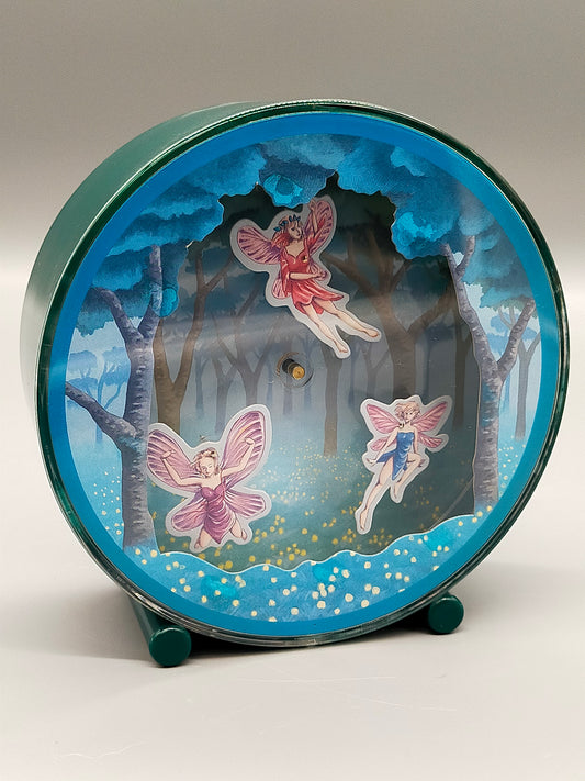 Vintage Spieluhr Fairy Sunrise Sunset Magischer Feenwald