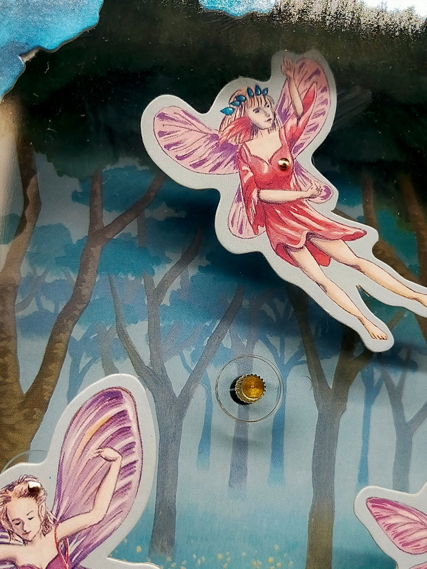 Vintage Spieluhr Fairy Sunrise Sunset Magischer Feenwald