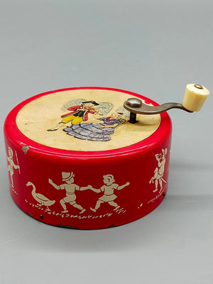 Vintage Reuge Kurbelspieldose Alle Vögel sind schon da