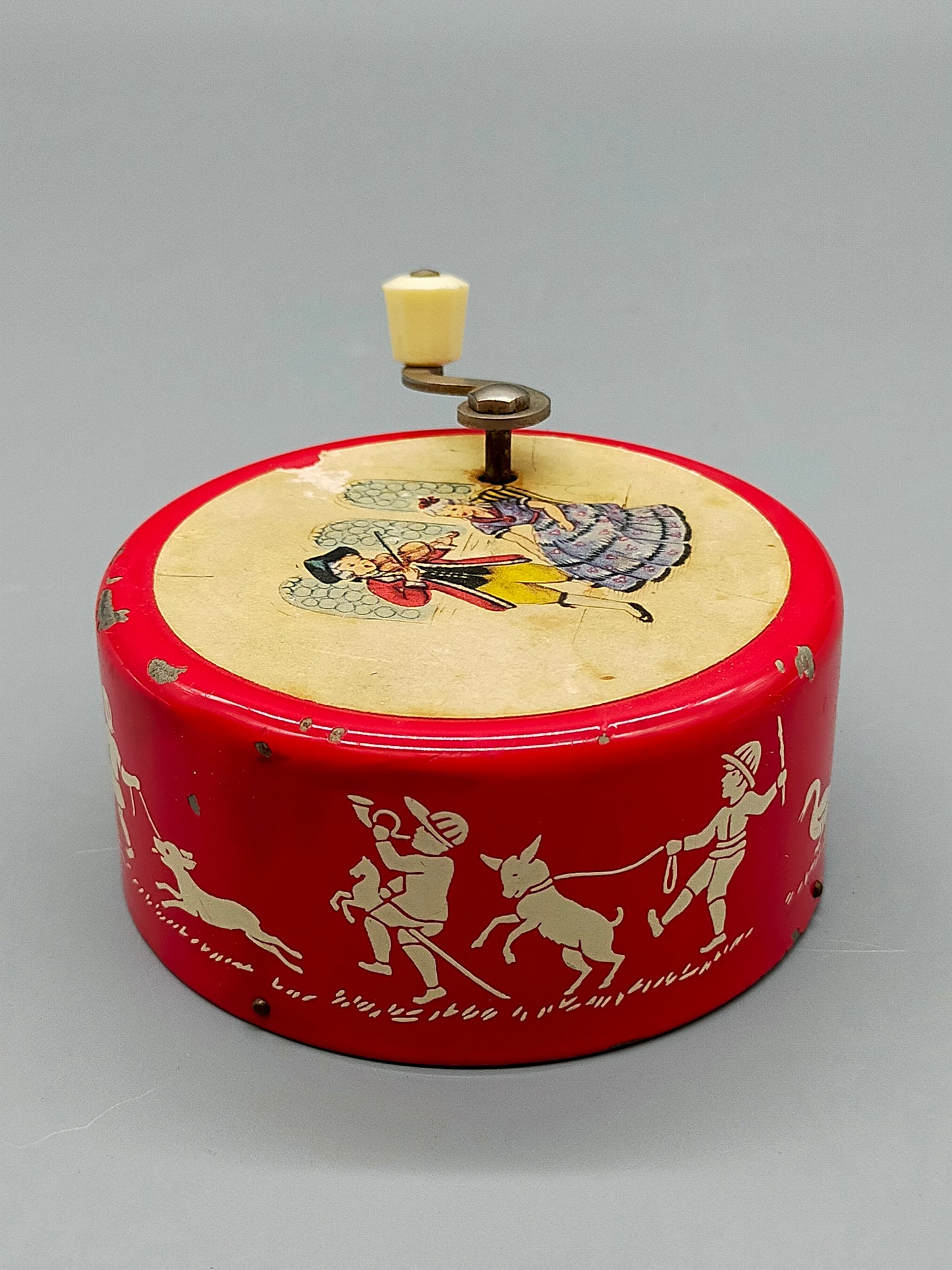 Vintage Reuge Kurbelspieldose Alle Vögel sind schon da
