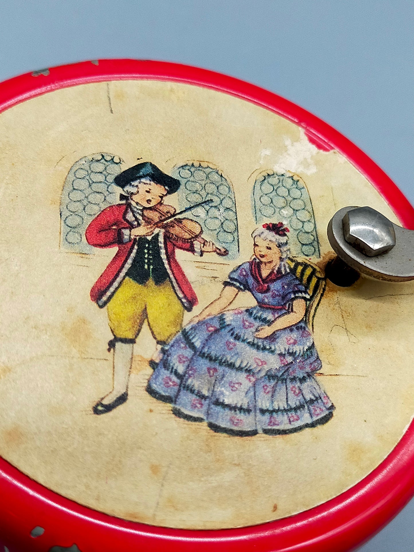 Vintage Reuge Kurbelspieldose Alle Vögel sind schon da