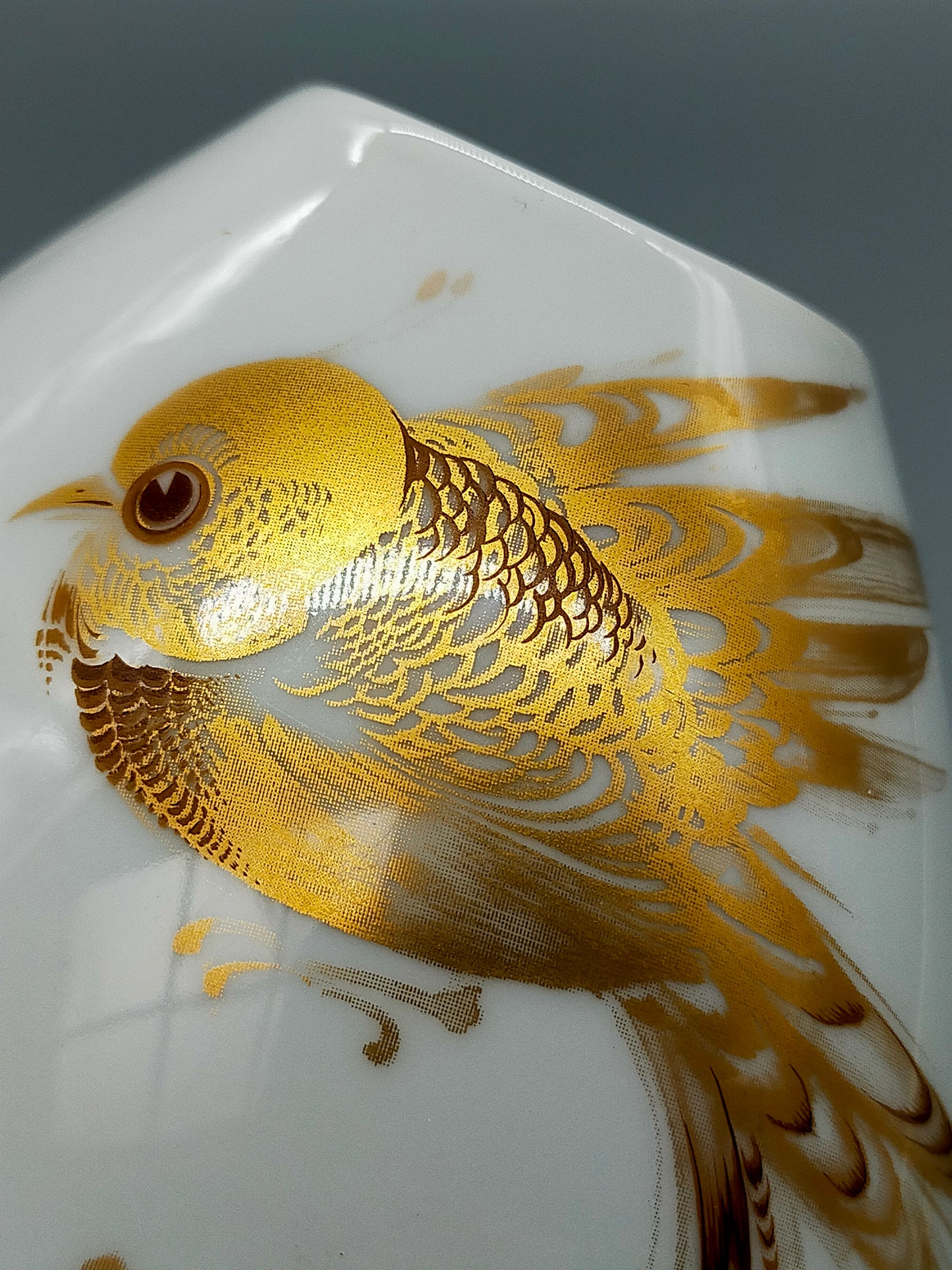 Titel Fürstenberg Porzellan Vase Goldene Vögel & Schmetterlinge