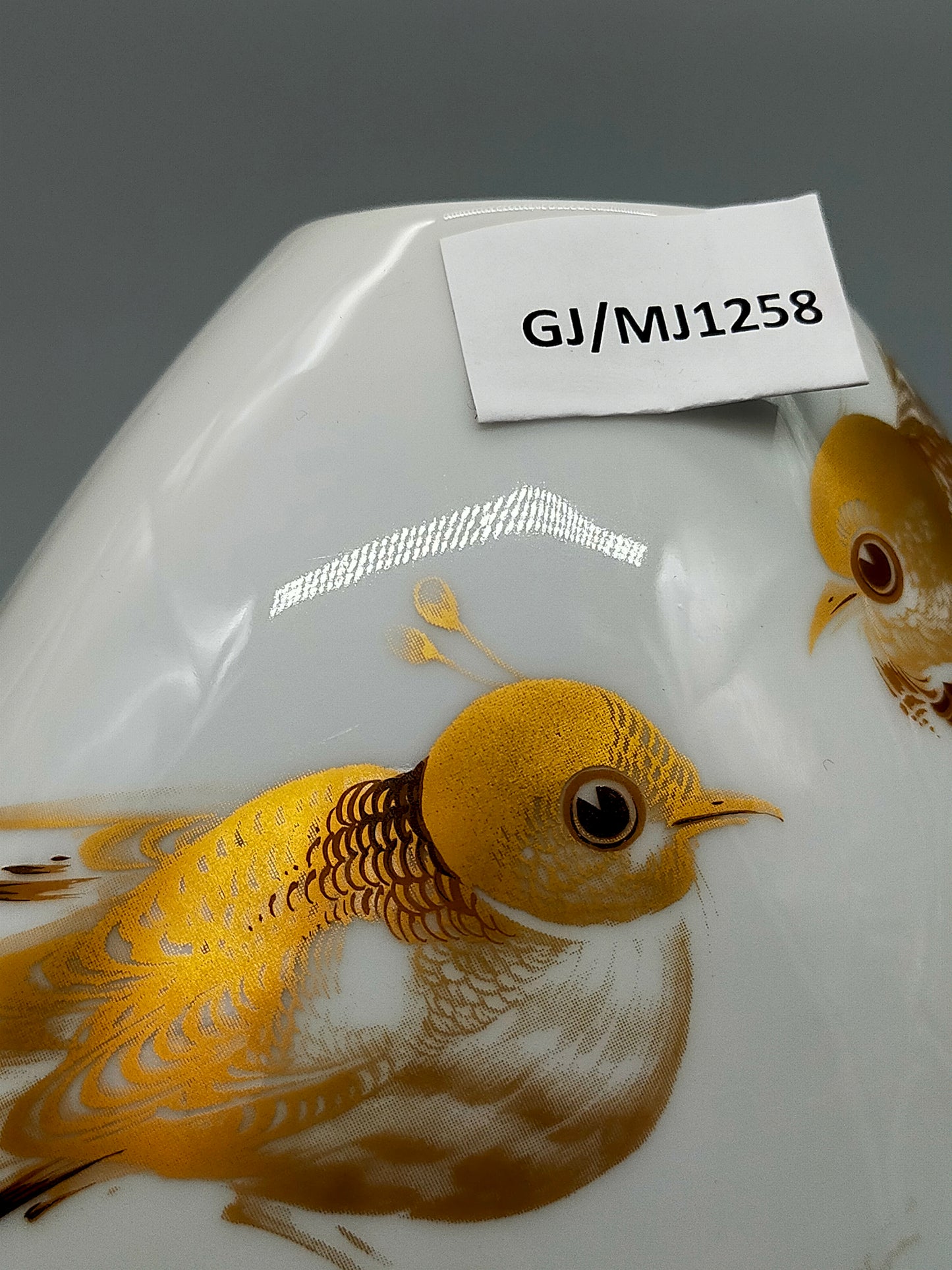 Titel Fürstenberg Porzellan Vase Goldene Vögel & Schmetterlinge