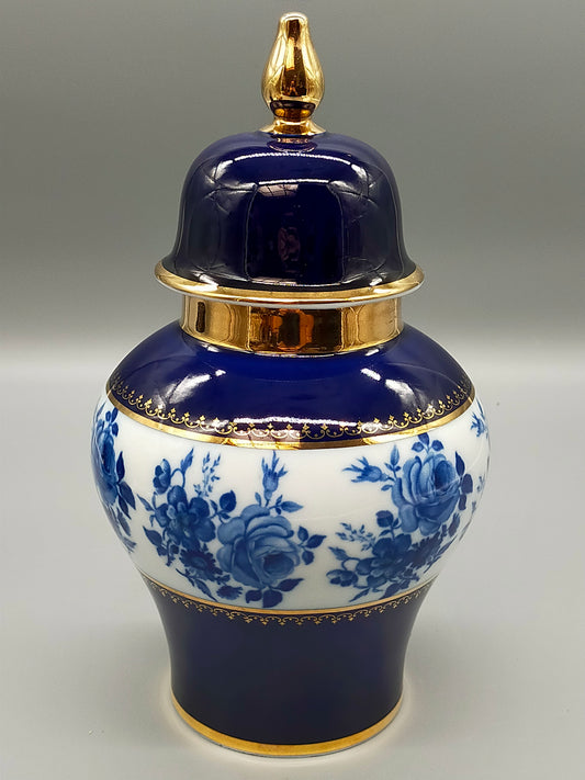 Prachtvolle Royal KPM Bavaria Echt Cobalt Deckelvase – Blau/Gold