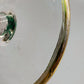 Antike smaragdgrüne Glas Fußschale mit edlem Golddekor