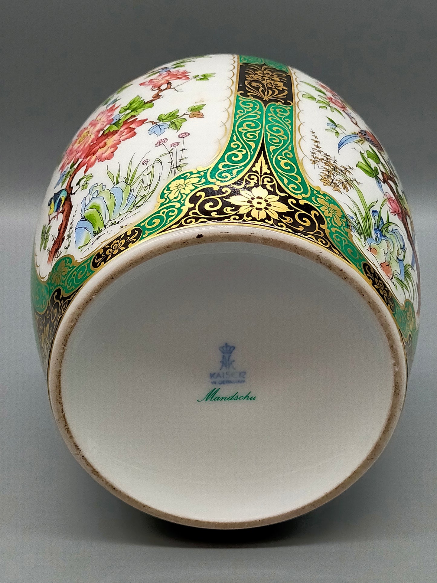 Kaiser Porzellan Prunkvase Mandschu Elegante Deckelvase