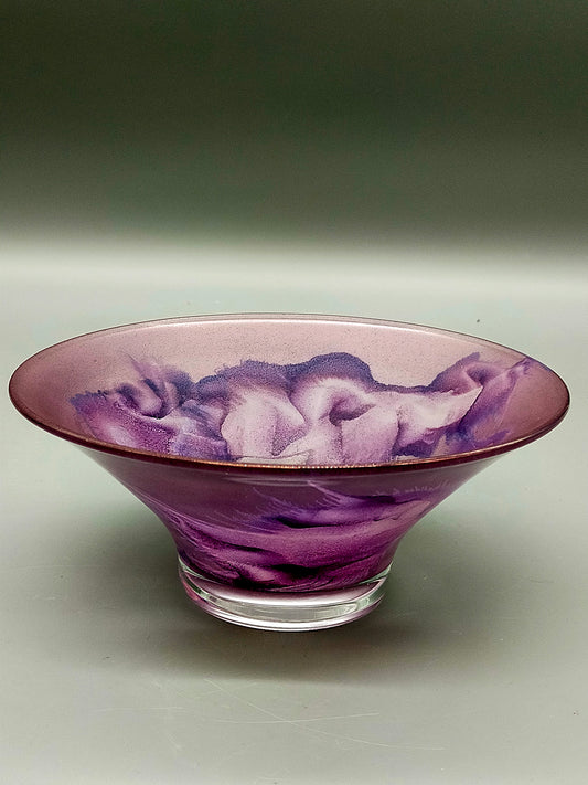 Edle Kunstglas Schale in Violett Elegantes mattiertes Design