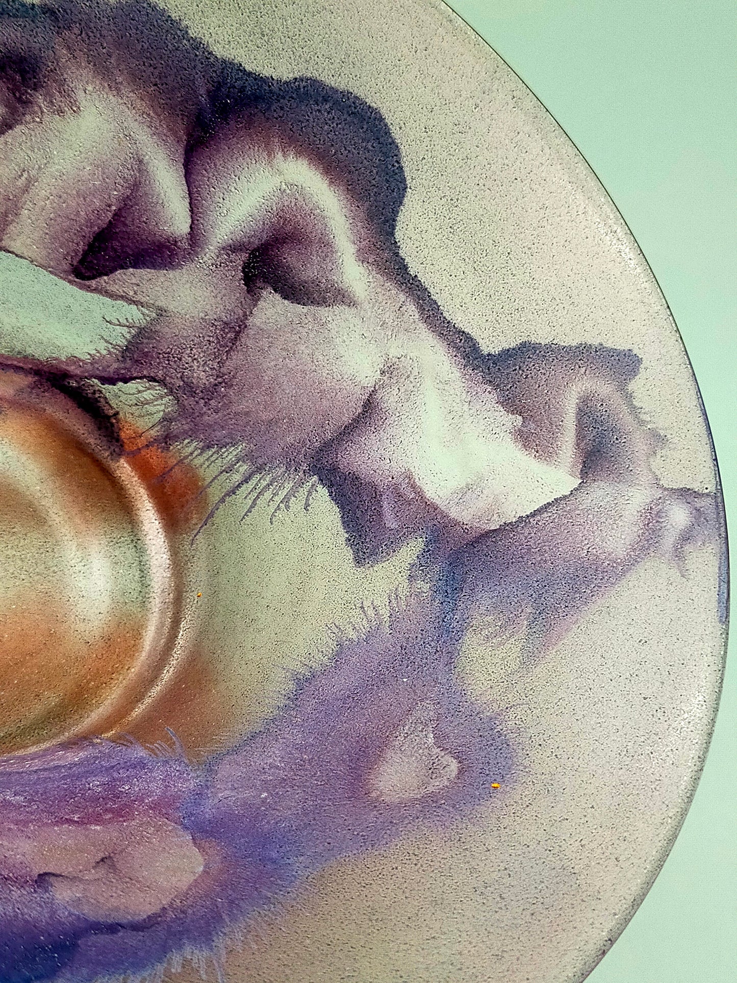 Edle Kunstglas Schale in Violett Elegantes mattiertes Design