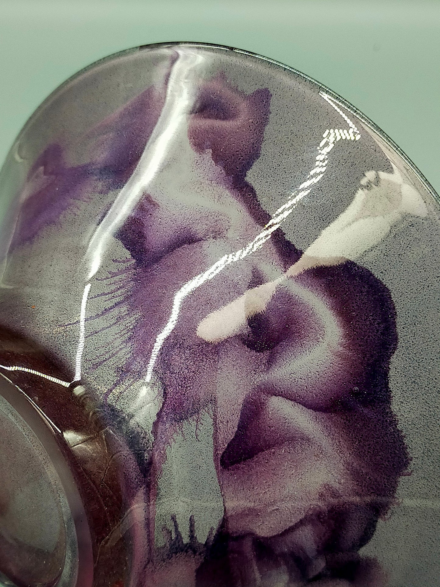 Edle Kunstglas Schale in Violett Elegantes mattiertes Design