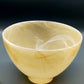 Elegante mundgeblasene Glasschale Beige marmoriertes Kunstglas