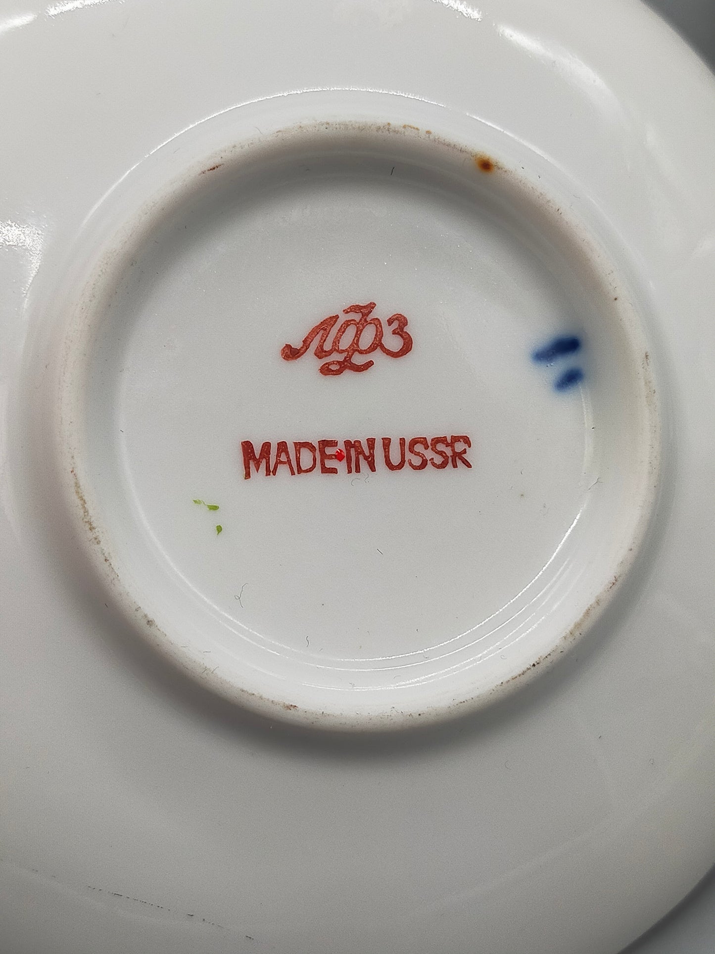 Lomonosov Kobaltnetz Mokka-Set – 3 Tassen & 1 Untertasse UdSSR