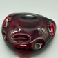 Murano Glas Aschenbecher Rubinrot & Massiv Sommerso Stil